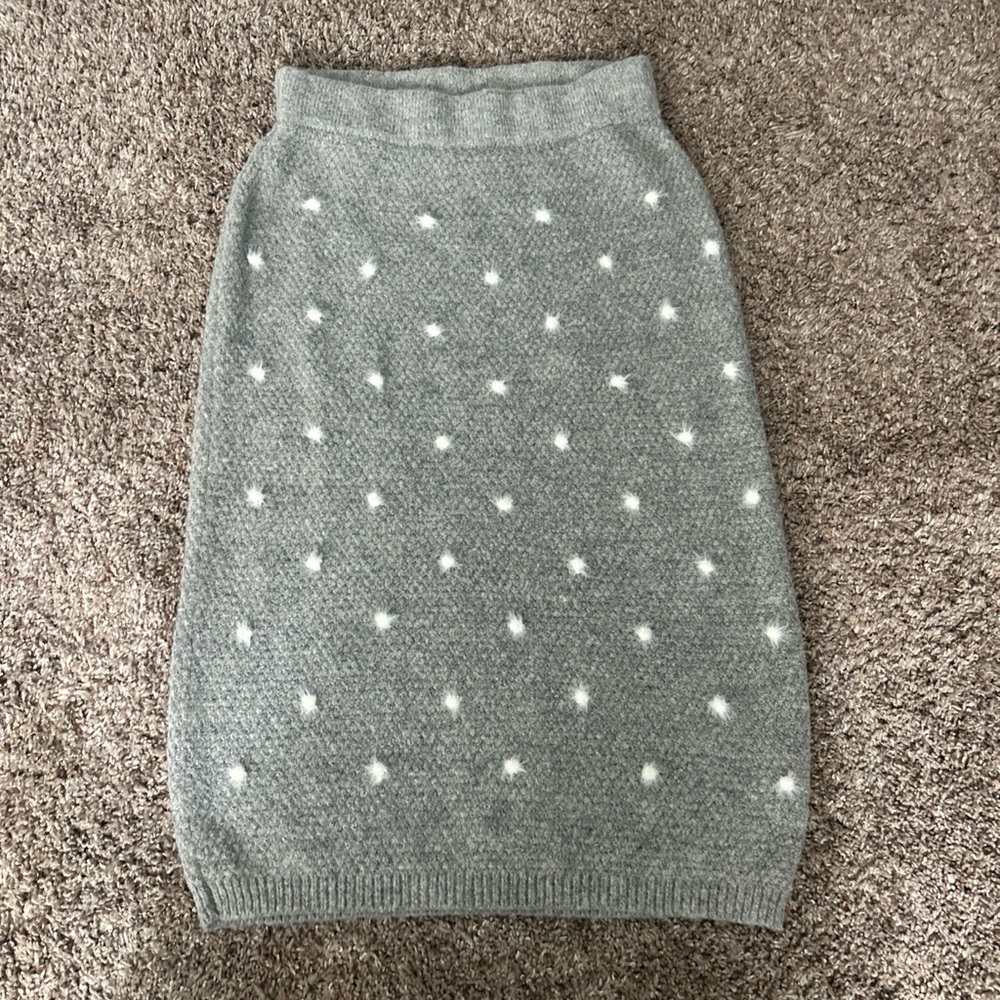 Storia Gray Ribbed Pencil Pull On Skirt Knee-Length  Sz Medium